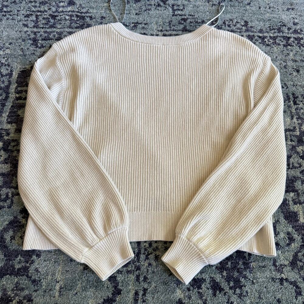 Lululemon Knit Reversible Crossover Sweater in Bone Casual Loungewear- Size XS - Picture 3 of 12